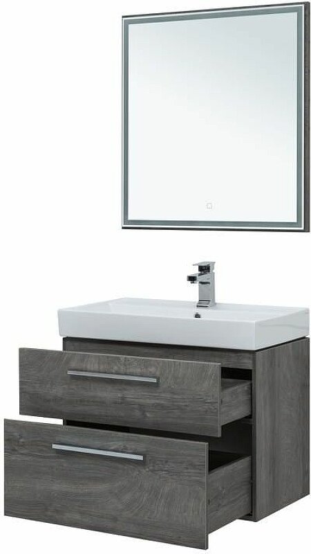 Комплект мебели для ванной Aquanet Nova 75 243251 подвесной Дуб рошелье - фотография № 6