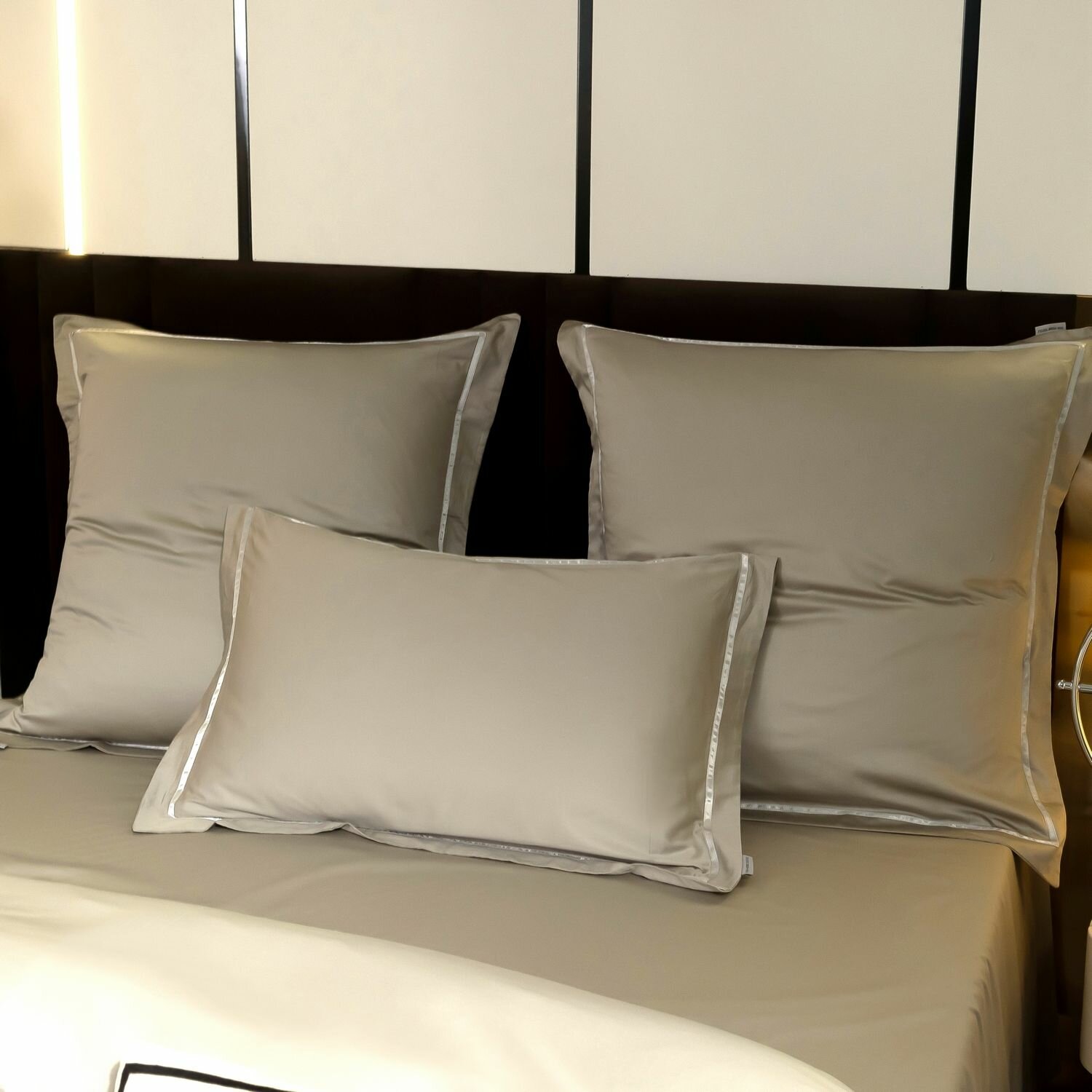 Комплект постельного белья Однотонный Сатин Премиум OCPK027 2 спальный 4 наволочки - фотография № 4