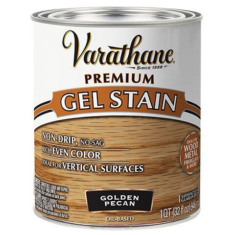 Морилка - тонирующий гель универсальный для внутренних и наружных работ Varathane Premium Gel Stain 0,946л Золотой орех - фотография № 1
