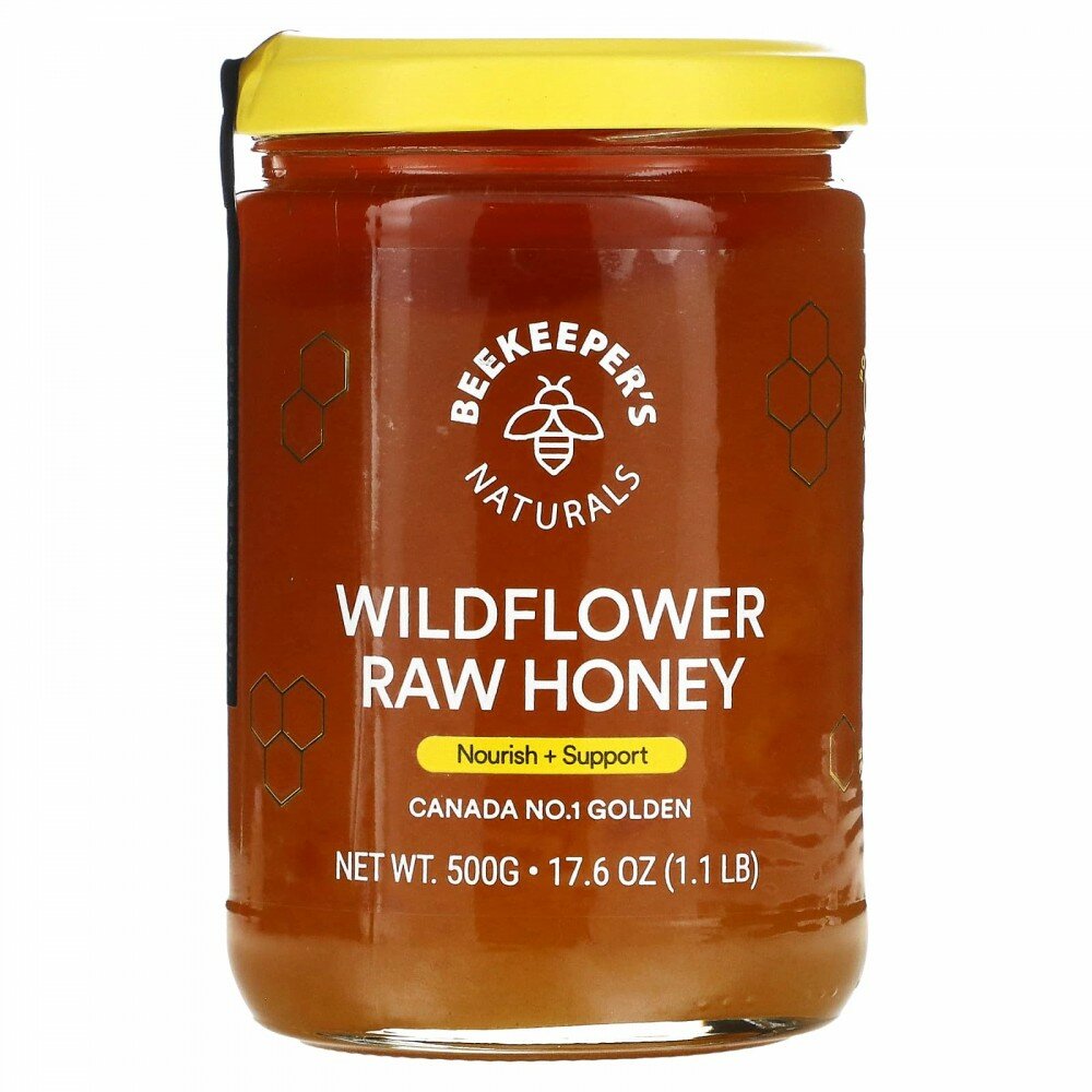 Beekeeper&#x27;s Naturals, Wildflower Raw Honey, 1.1 lb (500 g) - фотография № 1