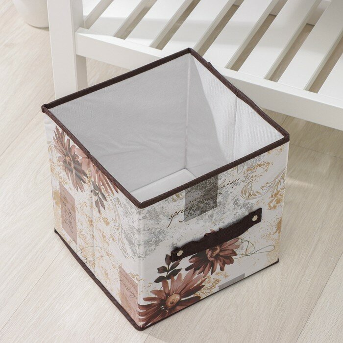 Короб стеллажный для хранения Доляна «Астра», 25×25×25 см, цвет коричневый - фотография № 7
