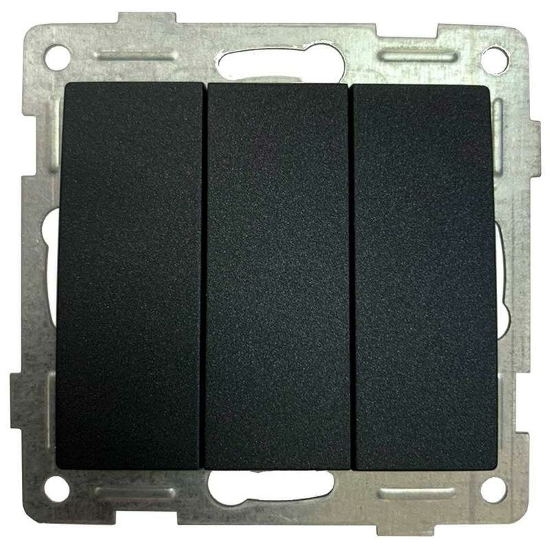 фото Выключатель 3-кл. СП Bravo 10А IP20 250В механизм графит GUSI С10В3-010