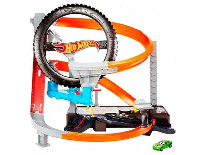 Автотрек Hot Wheels Hyper-Boost Tire Shop GJL16