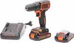 Дрель-шуруповерт BLACK+DECKER BDCDC18K1B-QW 1.5Ач, с двумя аккумуляторами - изображение