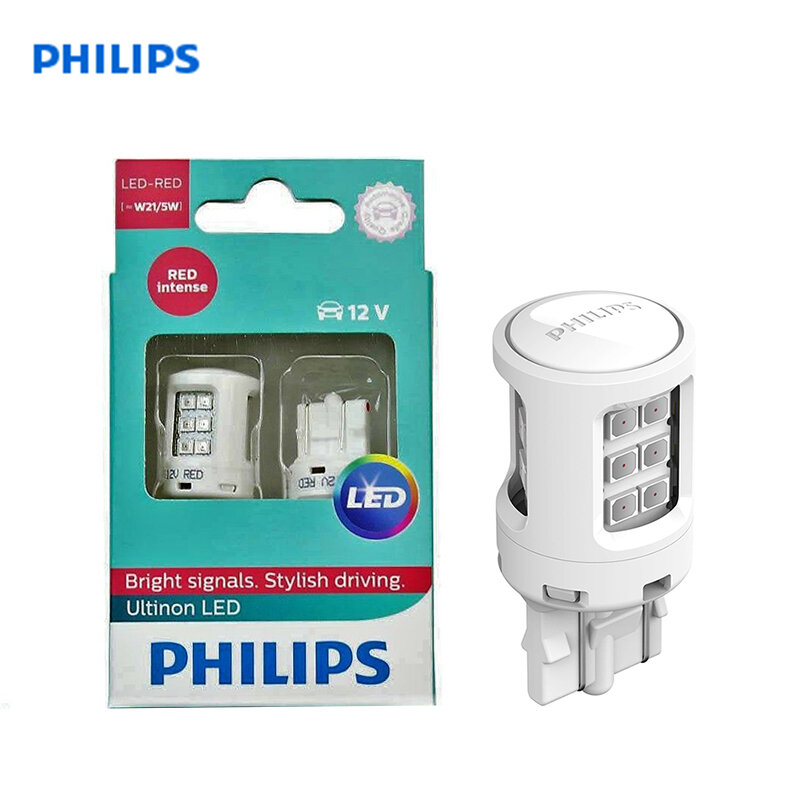 Лампы автомобильные светодиодные PHILIPS W21/5W 12V LED (замена 12835REDX2) PHILIPS-11066ULRX2