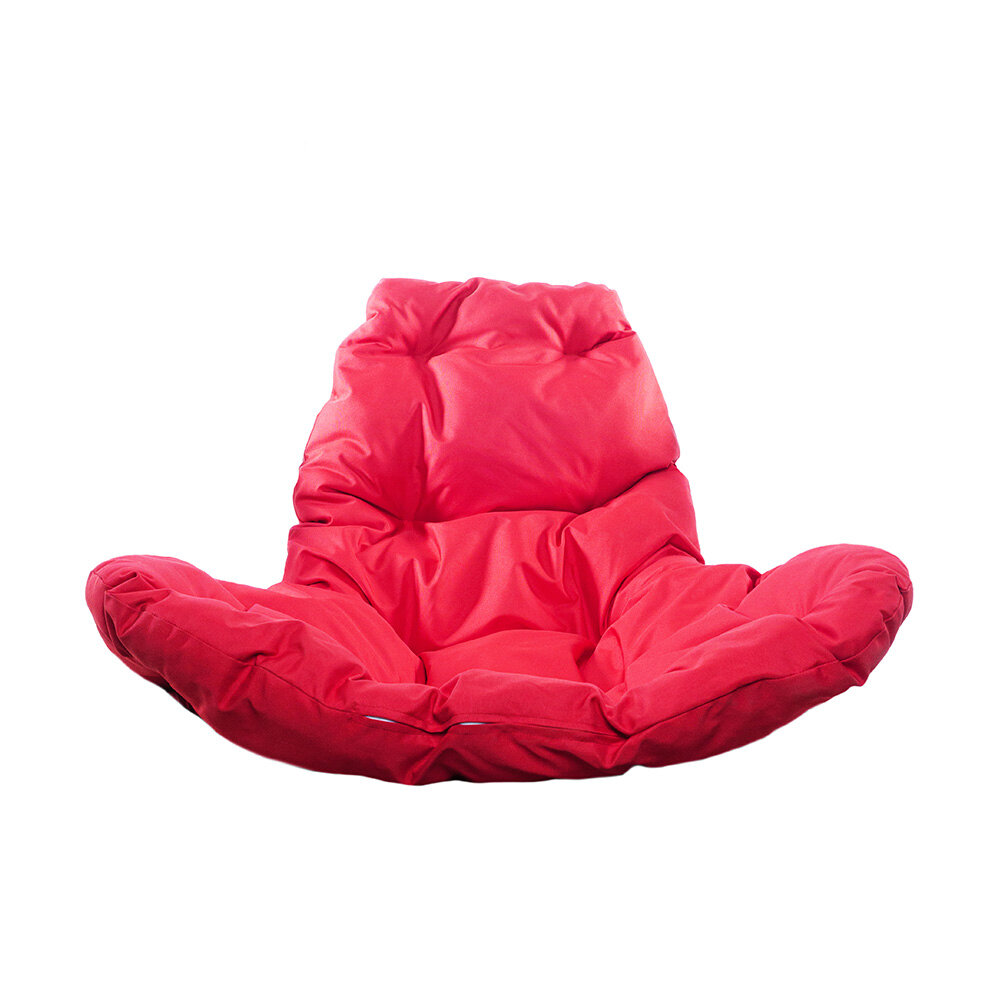 Подвесное кресло с ротангом "капля складная" белое с красной подушкой M-Group - фотография № 2