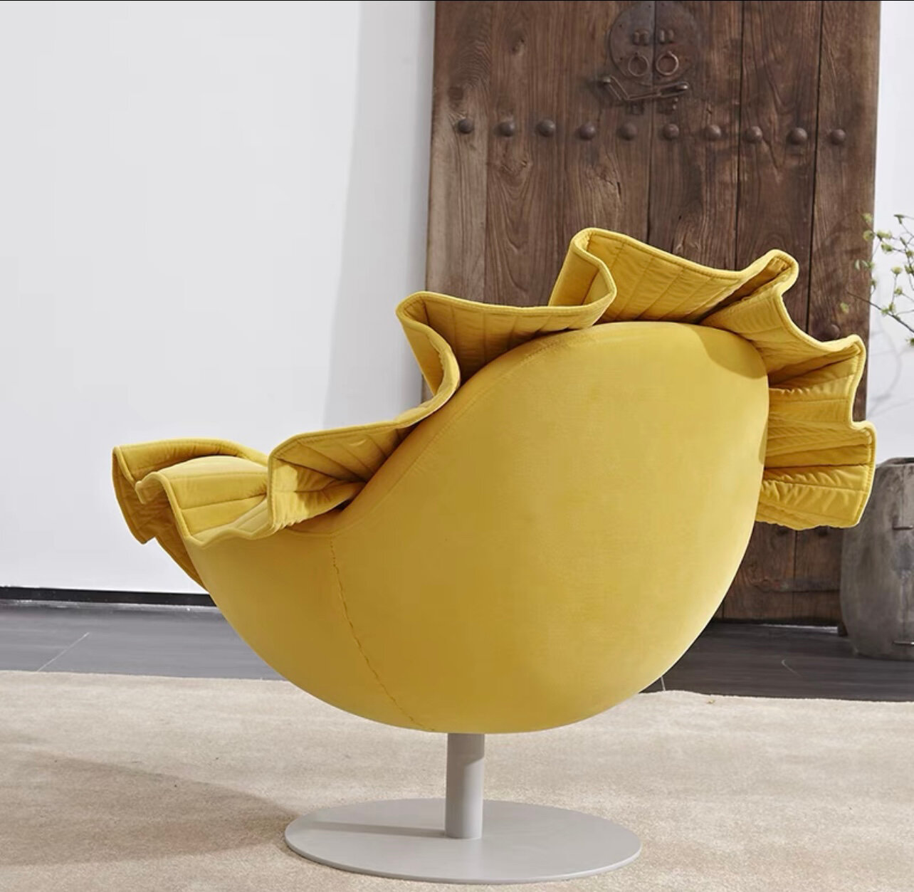 Кресло бутон в стиле Kenneth Cobonpue Bloom Lounge Chair (Желтый) - фотография № 2