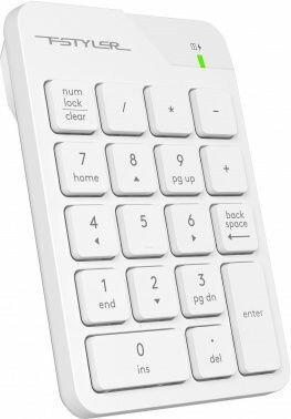 Клавиатура A4Tech Числовой блок белый USB беспроводная slim для ноутбука
