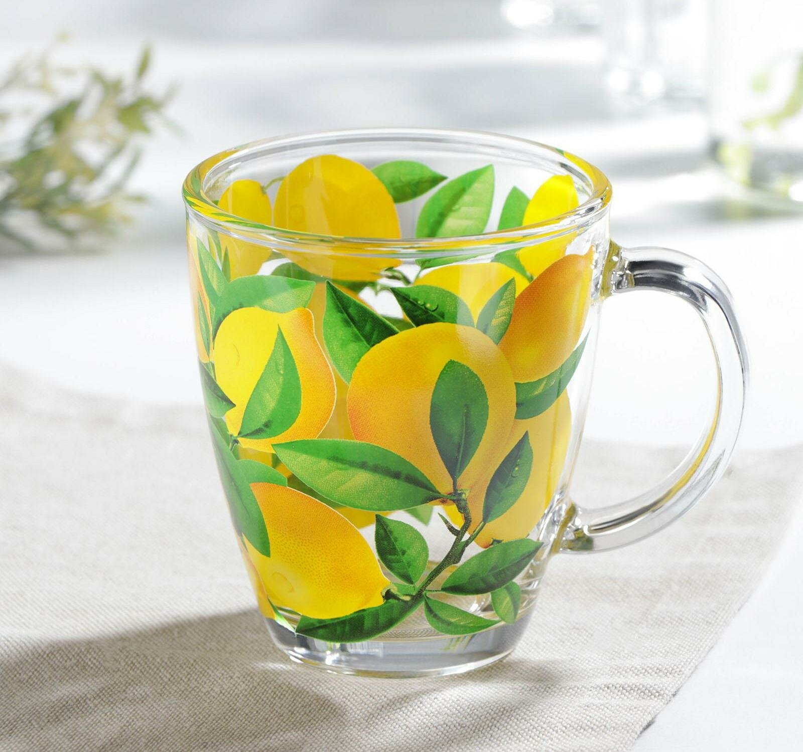 фото Кружка "Лимоны", стеклянная, 350 мл