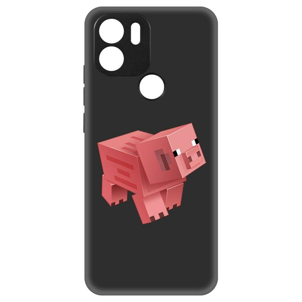 Чехол-накладка Krutoff Soft Case Minecraft-Свинка для Xiaomi Redmi A2+ черный