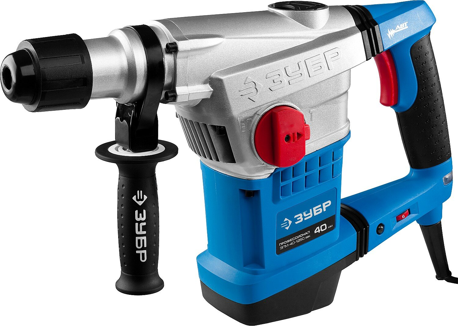 фото ЗУБР 40 мм, 1250 Вт, АВТ, перфоратор SDS-Max, Профессионал (ЗПМ-40-1250 ЭВК)