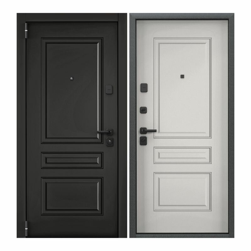 Дверь входная для квартиры Torex Comfort X Черная шагрень/Бьянко_OP-C3