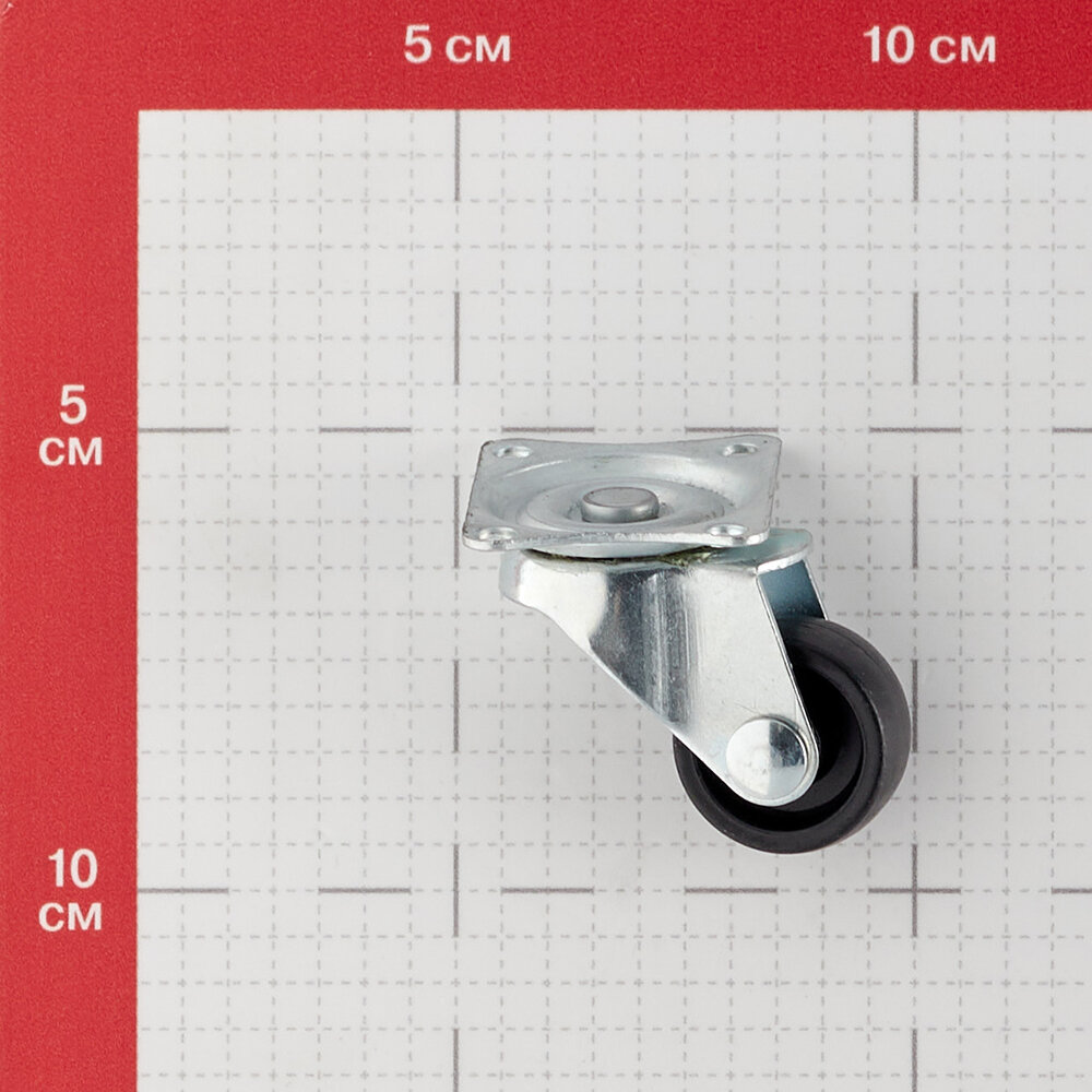 Колесо с опорой поворотное пластик на площадке 25 мм черная (1 шт.) - фотография № 2