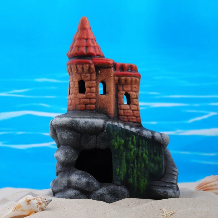 Декор для аквариума "Замок в скале", керамический, 18 x 14 x 22 см - фотография № 2