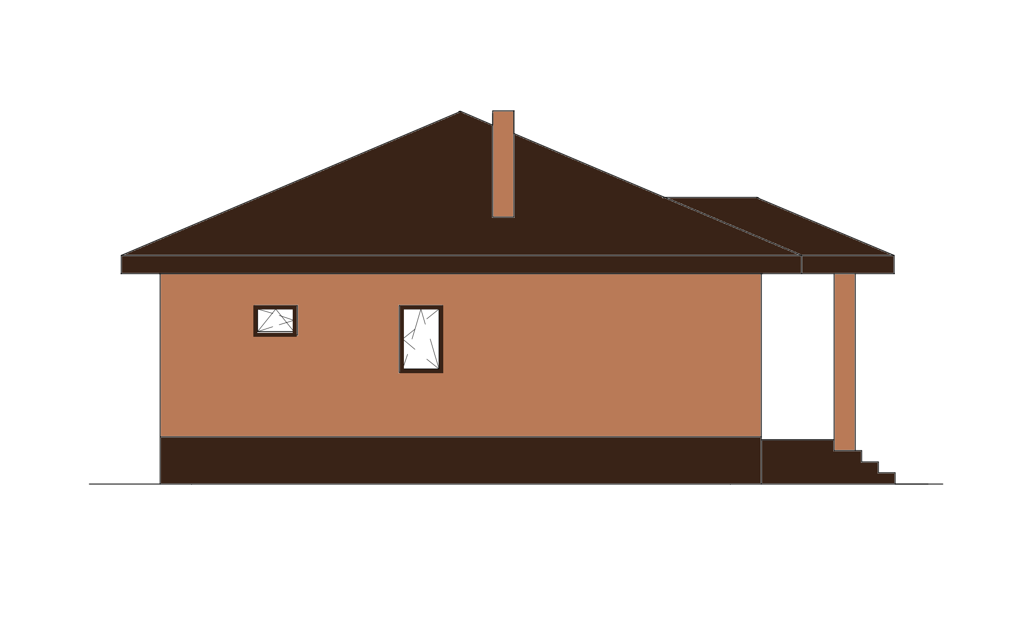 Проект дома SD-proekt 11-0065 (120.44 м2, 14,02*10,78 м, газобетон 400 мм, облицовочный кирпич) - фотография № 4