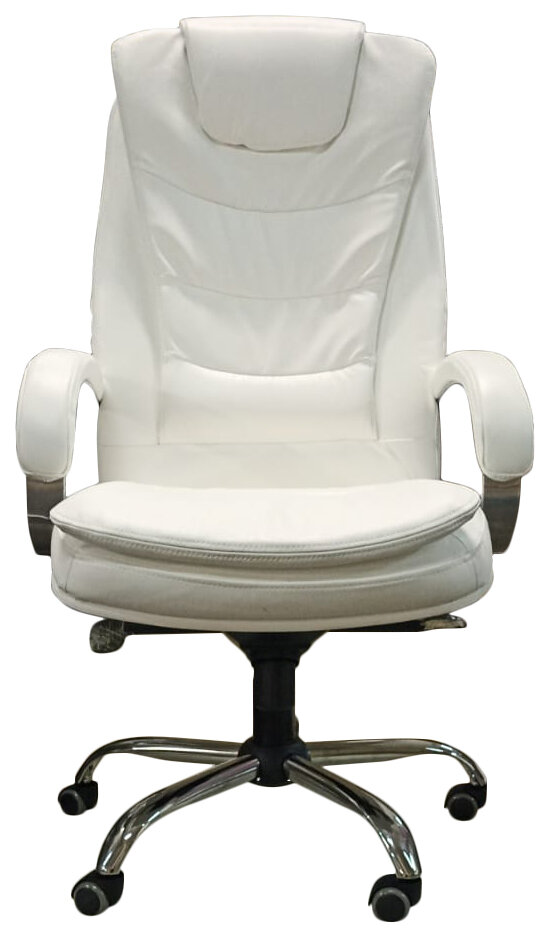 Кресло Q-65 хром s экокожа белая мультиблок - фотография № 2