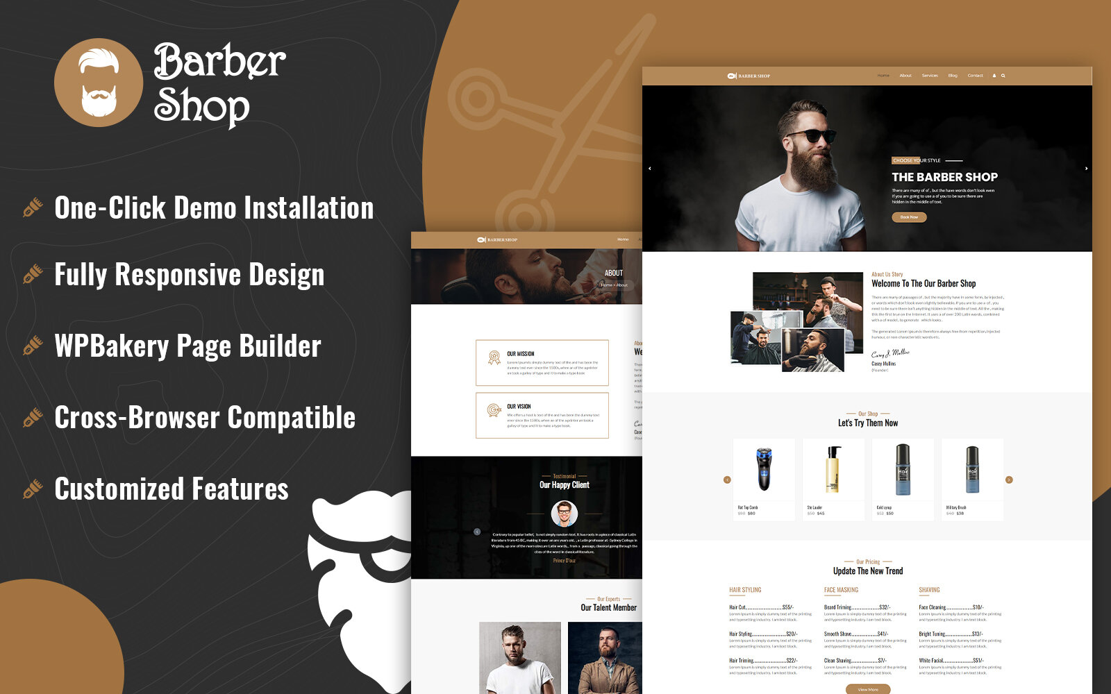 Шаблон Wordpress Barber Shop Theme WordPress