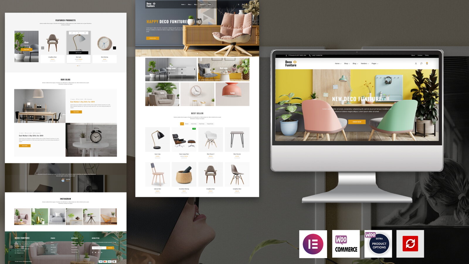 Шаблон Wordpress Deco Furniture – The Elementor Decorate Furniture WordPress theme Тема WordPress
