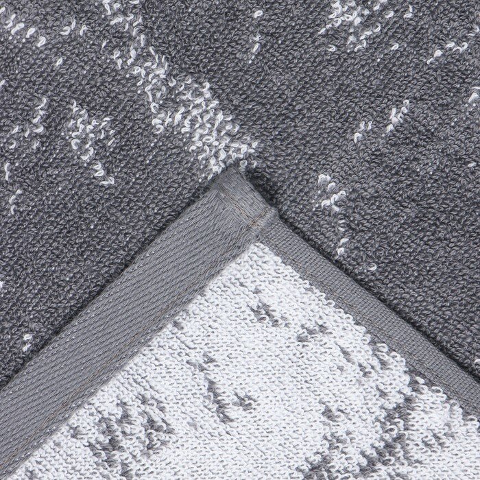 Полотенце махровое Этель "Илья" серый, 50х90см, 100% хлопок, 420гр/м2 - фотография № 3
