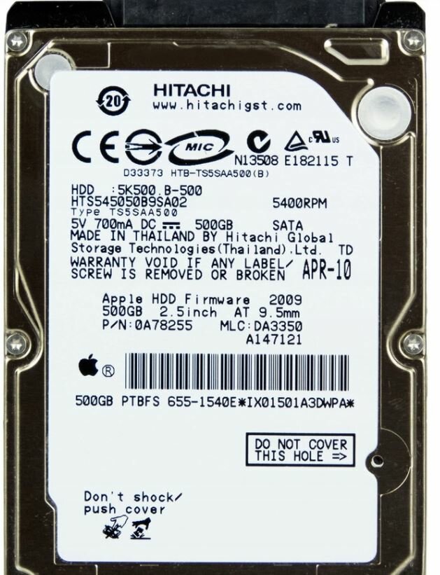 Жесткий диск HGST Hitachi 500Gb (HTS545050B9SA02)
