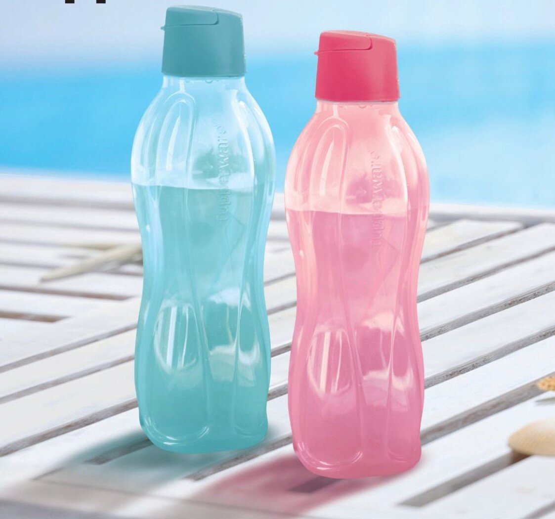 Набор эко-бутылок (750 мл)розовая и серо-голубая 2 шт. Tupperware - фотография № 2