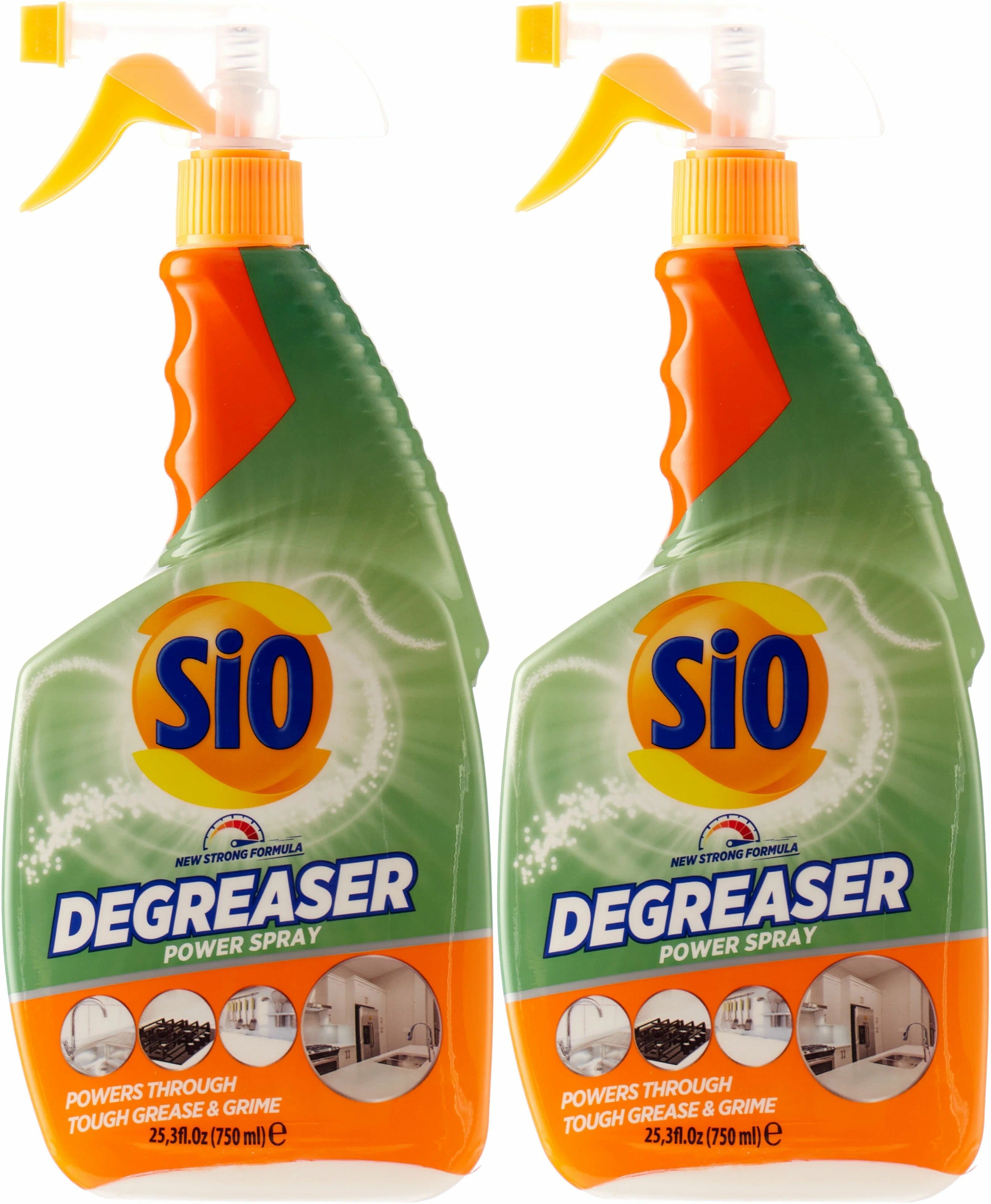 SIO DEGREASER средство для удаления жира,грязи и известковых пятен с курком,750мл,2 шт - фотография № 1