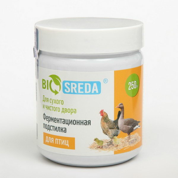 Ферментационная подстилка "BIOSREDA" для птиц, 250 гр - фотография № 1