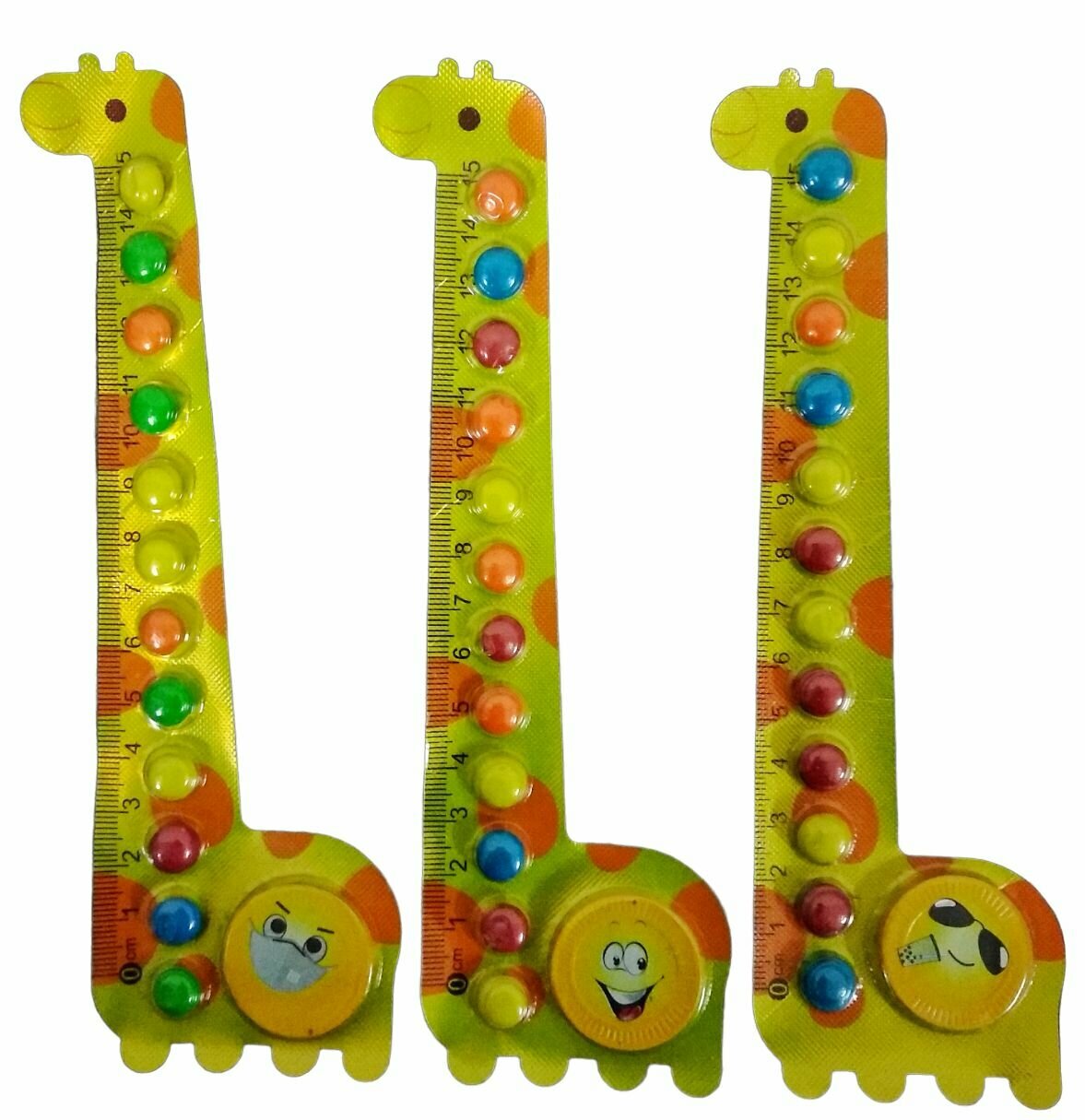 шоколадное драже "Жираф-линейка" (+Смайлик), Детский набор сладостей, сладкая линейка, 36шт по 6гр. - фотография № 2