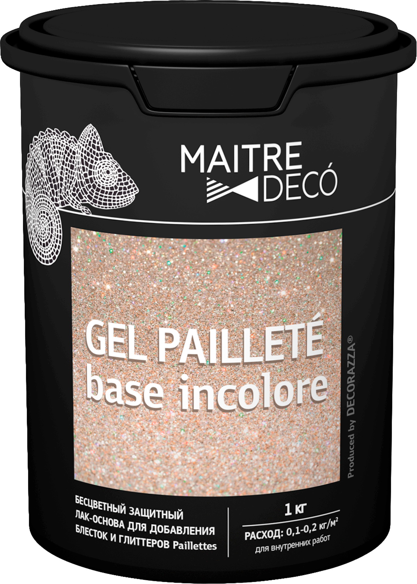 Лак-основа Maitre Deco «Gel Paillete Base Incolore» бесцветный 1 кг