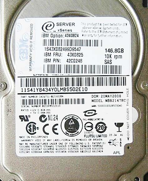 42D0453 IBM Жесткий диск HDD IBM xSeries 146Gb (U300/10000/16Mb) 25 [42D0453]