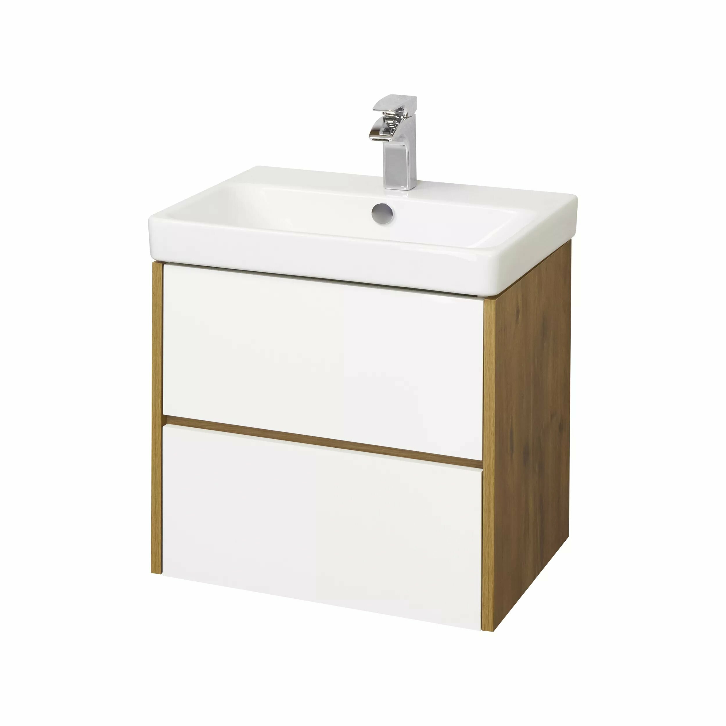 фото Тумба с раковиной Акватон Сканди 70 белая/дуб рустикальный