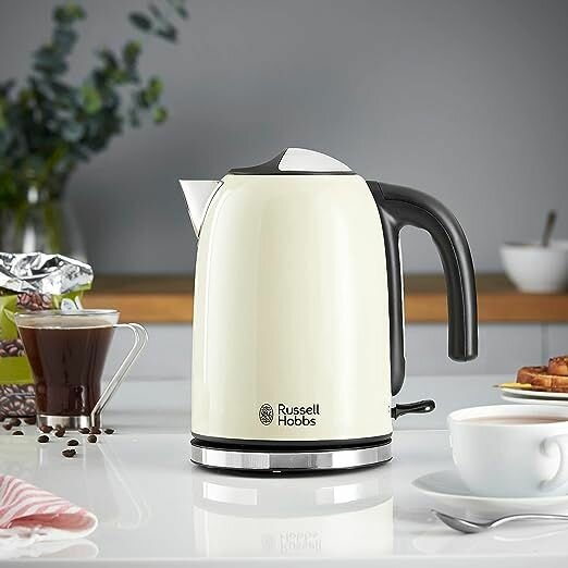 Чайник электрический Russell Hobbs Stainless Steel (кремовый) - фотография № 2