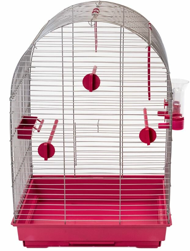 Yami-Yami Клетка для птиц 42*30*64см (+поилка,кормушка,жердочки) рубиновая 2.7 кг