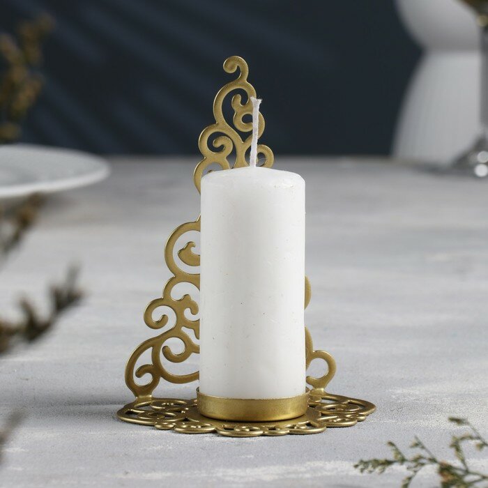 Подсвечник "Елка гламурная" металл на одну свечу, 9,9х13,4 см, золотой - фотография № 1