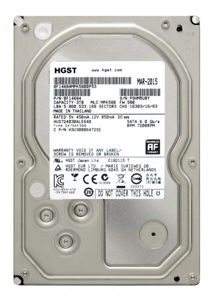   Hitachi HUS724030ALE640 3Tb 7200 SATAIII 3.5" HDD