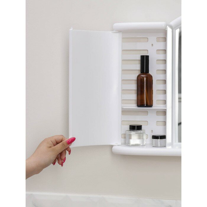 Шкафчик зеркальный для ванной комнаты «Арго», цвет снежно-белый - фотография № 9