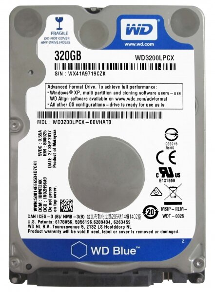 Жесткий диск Western Digital WD Blue 320 ГБ WD3200LPCX