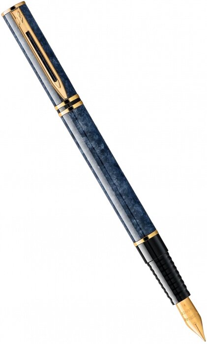 Waterman WT 161221/20 Ручка перьевая waterman laureat, lacquer blue marbled gt (перо f)