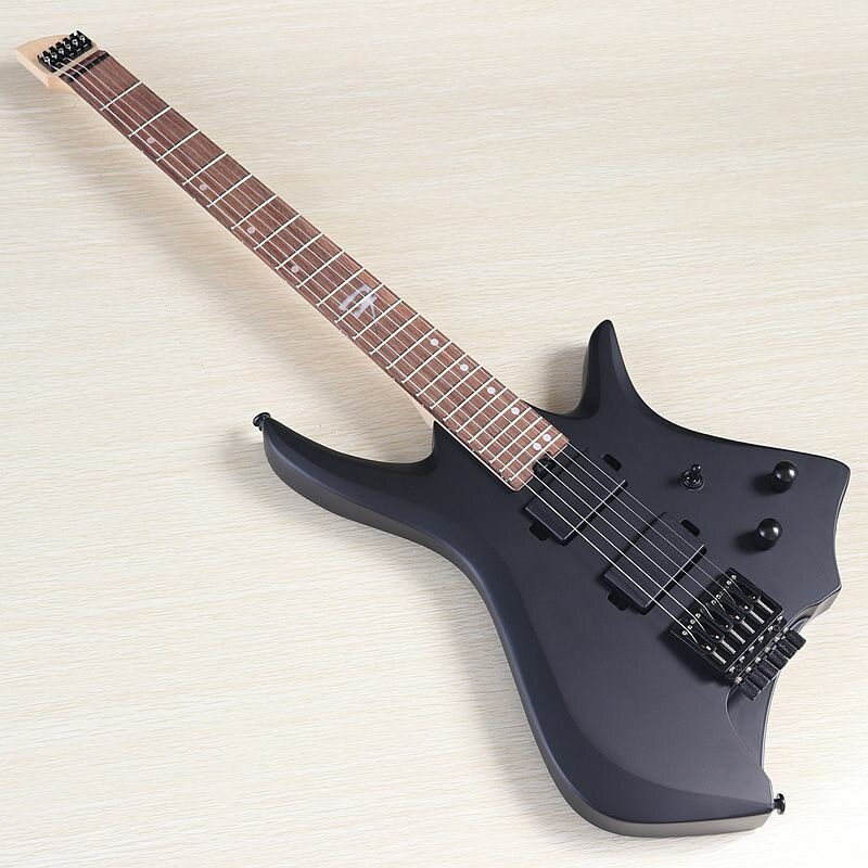 Электрогитара безголовая шестиструнная V-Glorify черная электрическая гитара