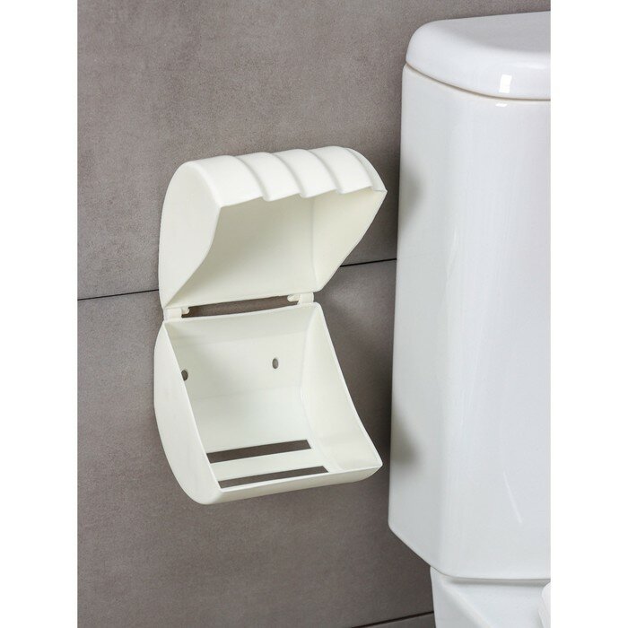 Держатель для туалетной бумаги Regular, 15,5×12,2×13,5 см, цвет белое облако - фотография № 3