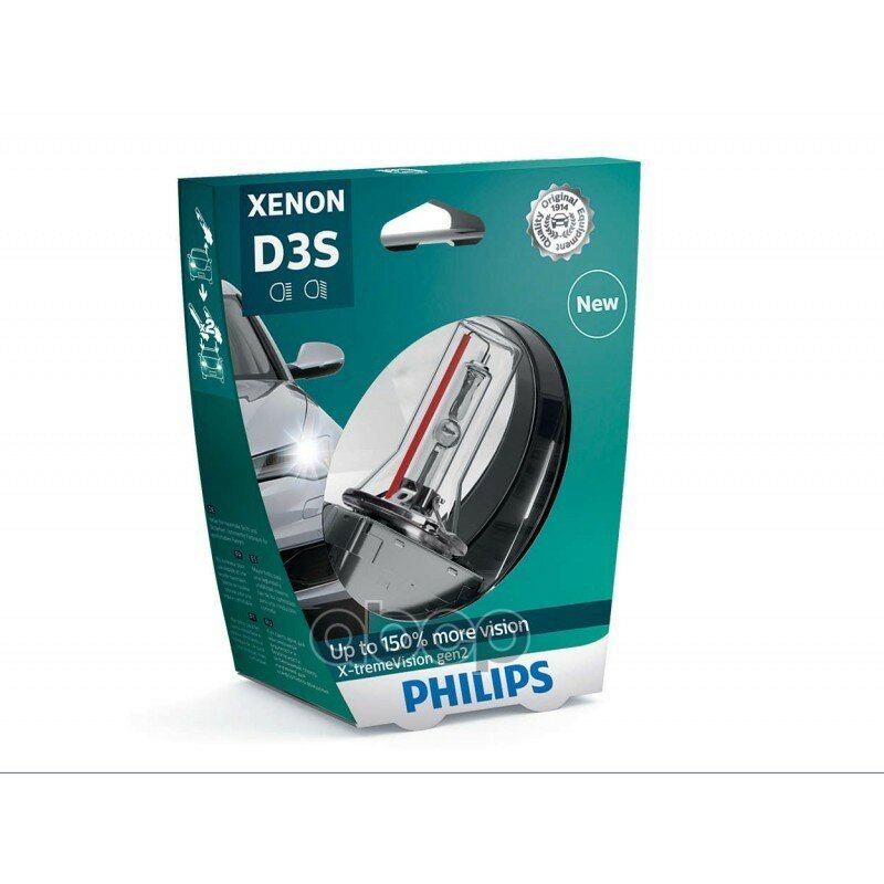 Лампа D3s 42v 35w 4800к Pk32d-5 X-Treme Vision Gen2 (Ксенон, Бокс) Philips арт. 42403XV2S1