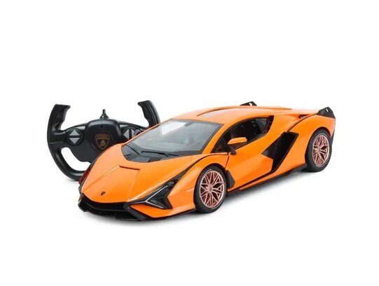 Машинка на радиоуправлении Rastar Lamborghini Sian FKP37 (арт.97700) 1:14 (34см) двери открываются. Оранжевая