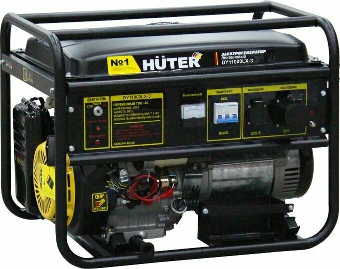 Бензиновый генератор Huter DY11000LX-3, 380/220/12 В, 9кВт [64/1/73]