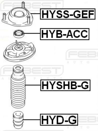 Отбойник переднего амортизатора Febest HYD-G Hyundai / Kia (Mobis): 546261C000 Hyundai Click (Tb). Hyundai Getz Prime