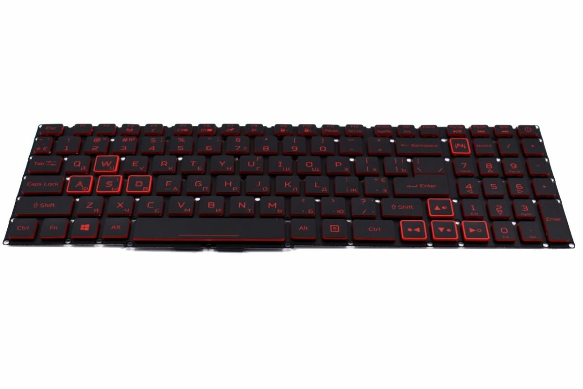 Клавиатура для Acer Nitro 5 AN517-52-77M3 ноутбука с красной подсветкой