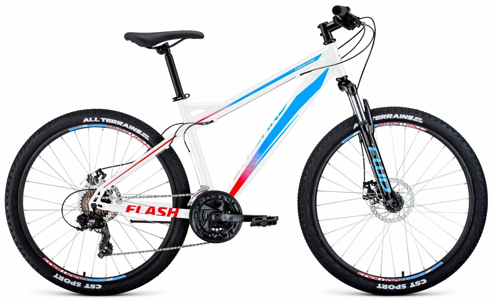 Горный (MTB) велосипед Forward Flash 26 2.2 S disc (2021), рама 19, бело-голубой