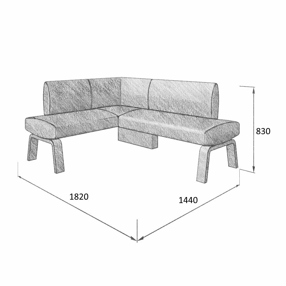 Кухонный диван / уголок Terem Krasen Pride 146*184 см. Современный стильный комфортный красивый мягкий диван для кухни Терем Красен - фотография № 3
