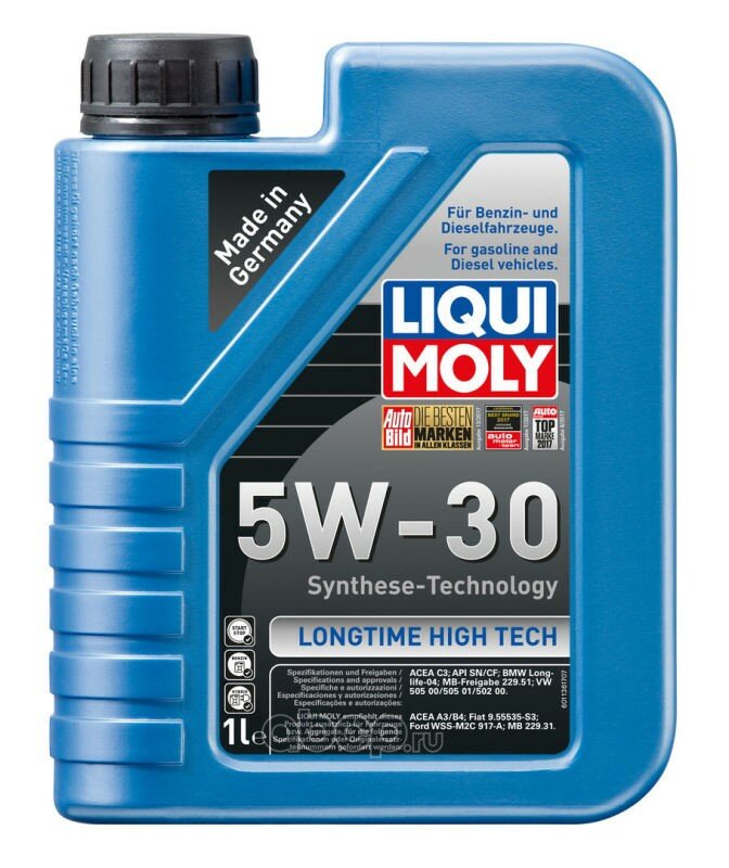 Масло LiquiMoly 5W30 LONGTIME HIGH TECH синтетическое CF/SL А3/В4 1 л
