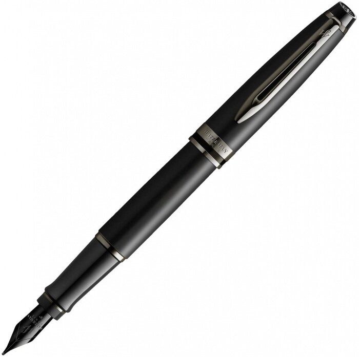 Waterman 2119188 Ручка перьевая waterman expert deluxe, metallic black rt (перо f)