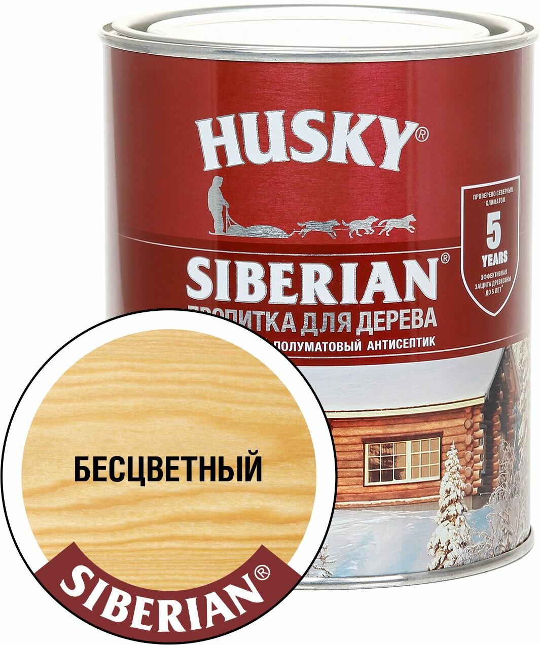 Антисептик полуматовый Husky Siberian бесцветный 0,9 л - фото №1